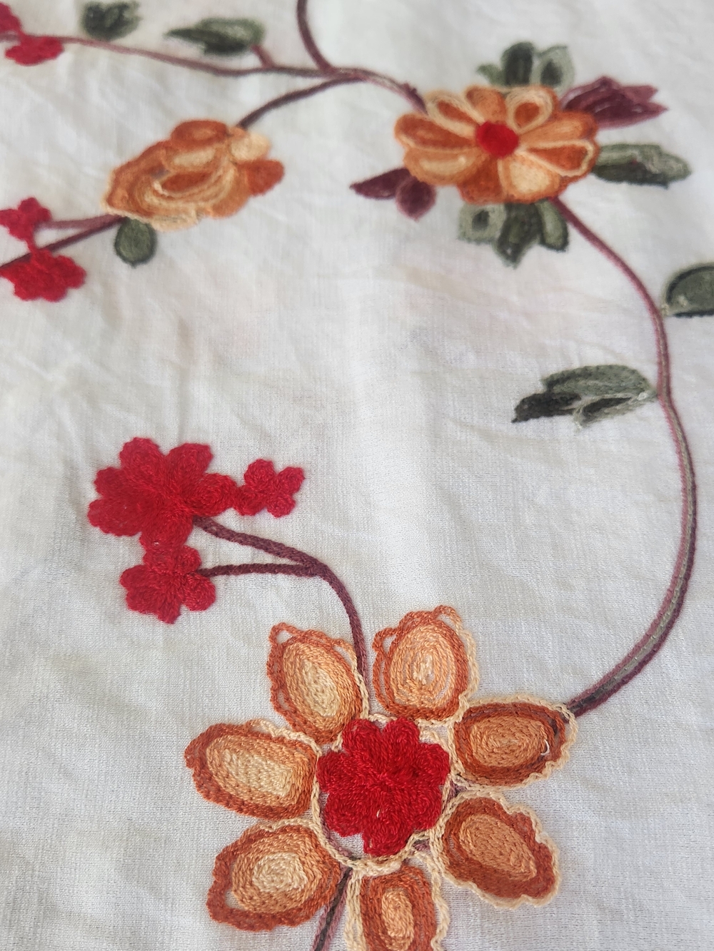 Women's Anna & Rose White Floral Embroidered Button-Front Blouse Size Large - Picture 13 of 13